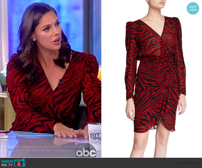 Ba&sh Saphir Zebra-Print Short Dress worn by Abby Huntsman on The View