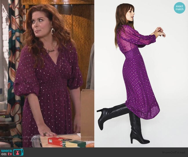 Ba&sh Cyana Dress worn by Grace Adler (Debra Messing) on Will and Grace