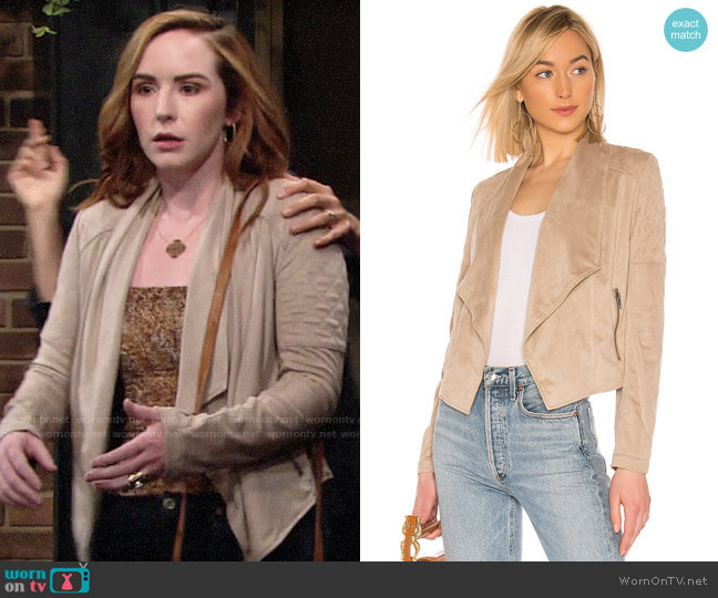 JACK by BB Dakota Quilt Trip Faux Suede Jacket worn by Mariah Copeland (Camryn Grimes) on The Young and the Restless