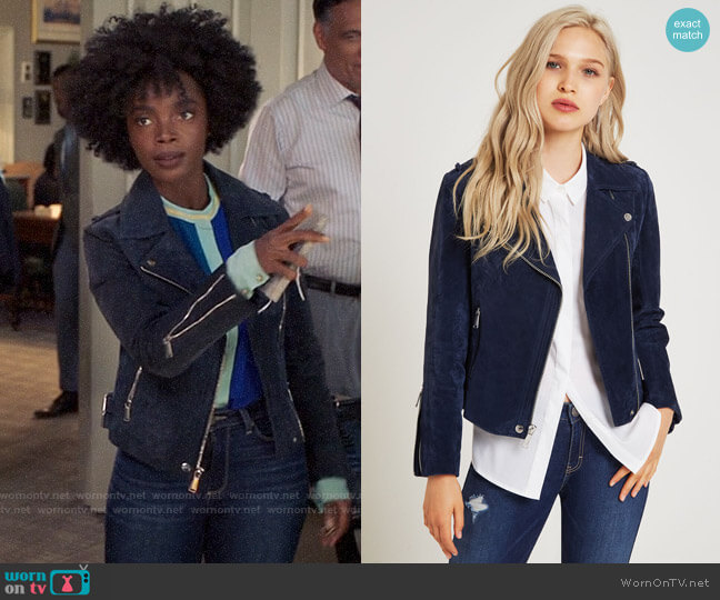 Bcbgeneration Suede Moto Jacket worn by Briana Johnson (MaameYaa Boafo) on Bluff City Law