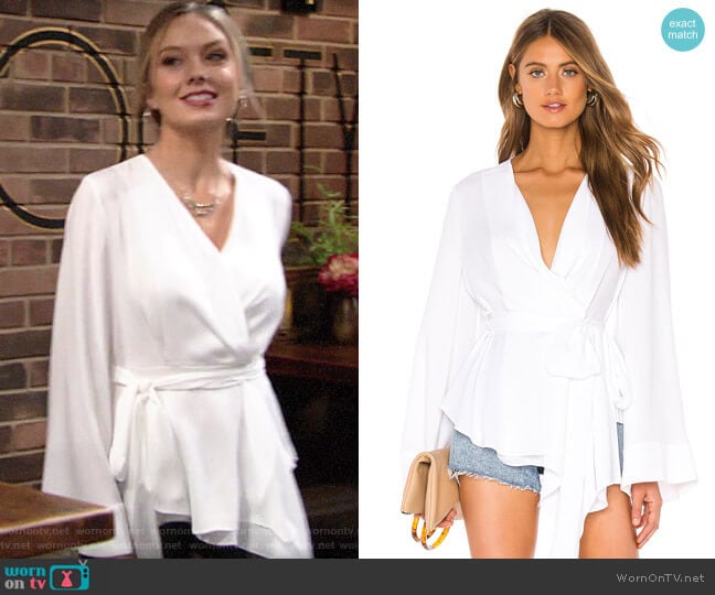 Bcbgmaxazria Wrap Blouse worn by Abby Newman (Melissa Ordway) on The Young and the Restless