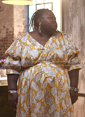 Becky’s orange tropical print dress on Empire
