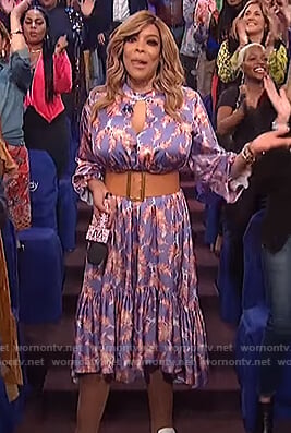 Wendy’s purple floral cutout dress on The Wendy Williams Show