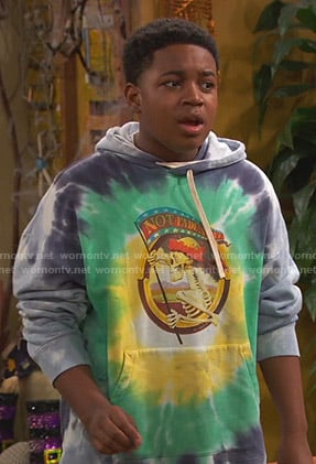 Booker’s tie dye skeleton print hoodie on Ravens Home