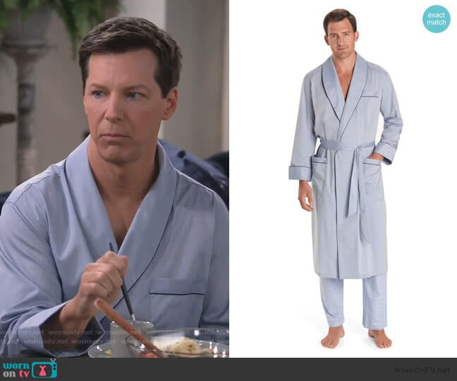 Brooks Brothers Wrinkle-Resistant Chambray Robe worn by Will Truman (Eric McCormack) on Will and Grace