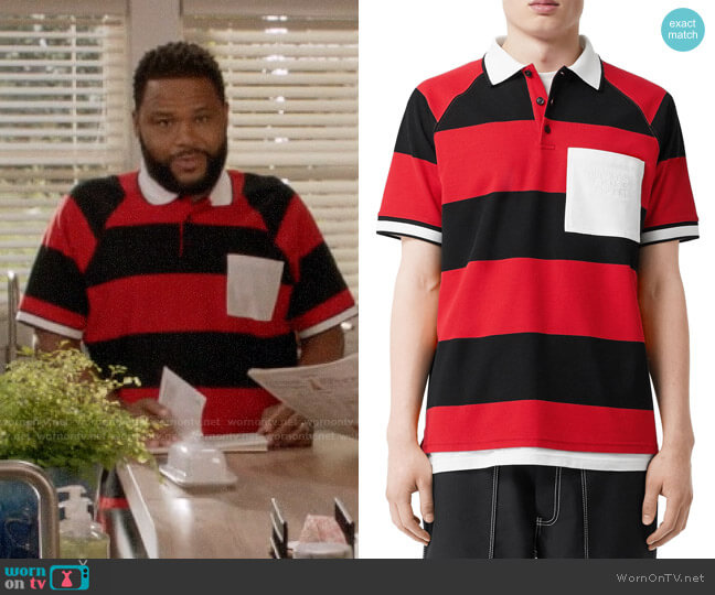 Burberry Barley Striped Polo Shirt worn by Andre Johnson (Anthony Anderson) on Black-ish