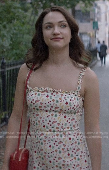 Cara’s fruit print dress on God Friended Me