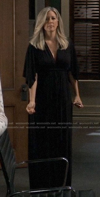 Carly’s black maxi dress on General Hospital