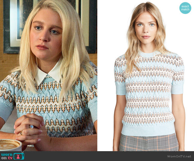 Carven Short Sleeve Sweater worn by Alice (Julia Schlaepfer) on The Politician
