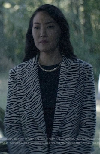 Catherine’s zebra coat on Batwoman