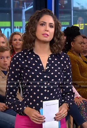 Cecilia’s polka dot blouse on Good Morning America