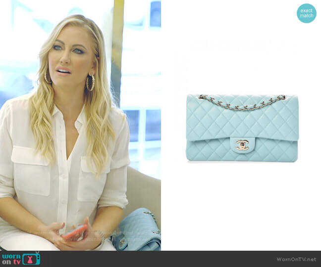 Chanel Caviar Quilted Medium Double Flap Bag worn by Stephanie Hollman on The Real Housewives of Dallas