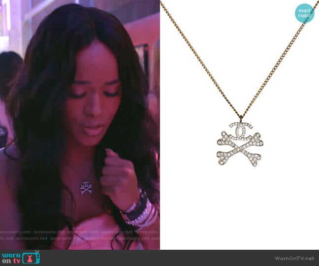 Chanel Crossbones Pendant Necklace worn by Tiana Brown (Serayah McNeill) on Empire