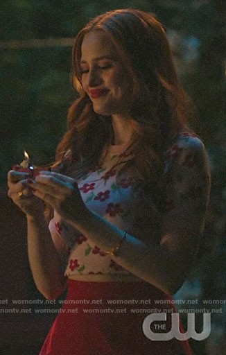 Cheryl’s pink flower print top on Riverdale