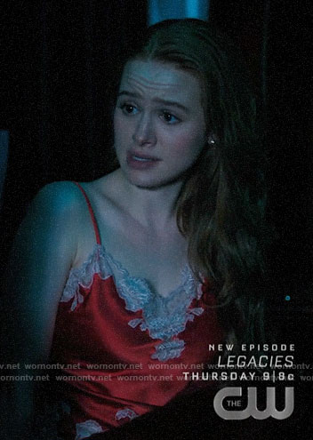 Cheryl’s red lace trim pajamas on Riverdale