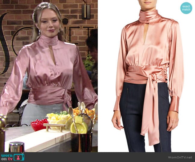 Cinq a Sept Jacqueline Blouse worn by Abby Newman (Melissa Ordway) on The Young and the Restless