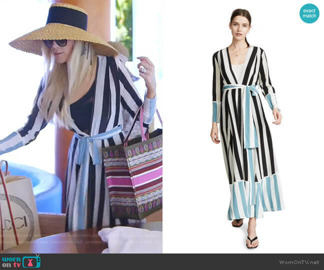 We Are Leone Contrast Maxi Cardigan worn by Kameron Westcott on The Real Housewives of Dallas