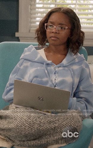 Diane’s blue tie-dye hoodie on Black-ish