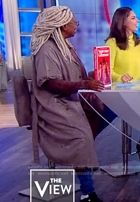 Whoopie’s distressed denim coat on The View