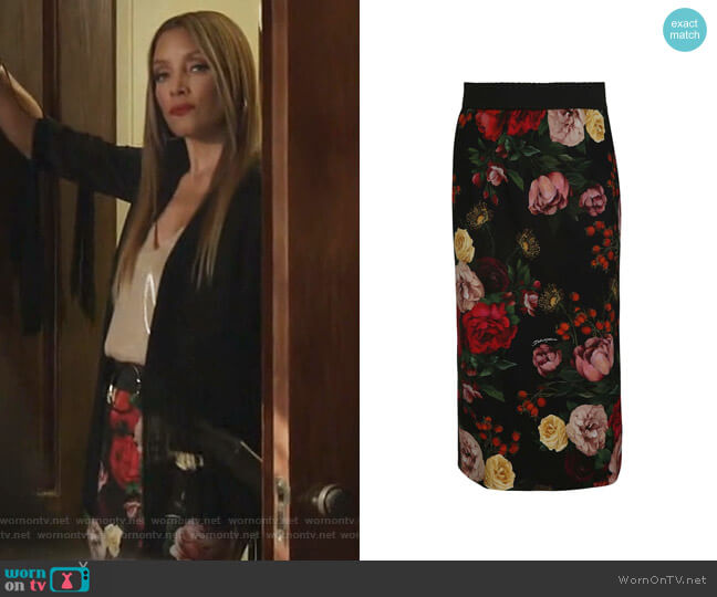 Dolce & Gabbana Floral Skirt worn by Dominique Deveraux (Michael Michele) on Dynasty