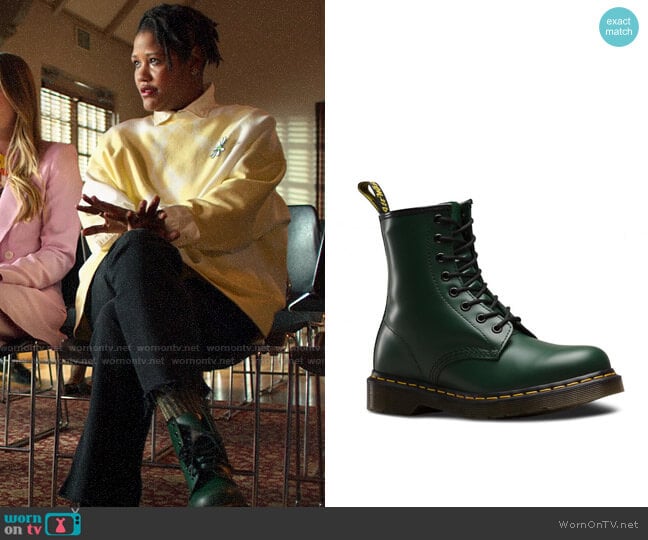 Dr Martens 1460 8-Eye Boot in Green Smoothe Leather worn by Skye (Rahne Jones) on The Politician