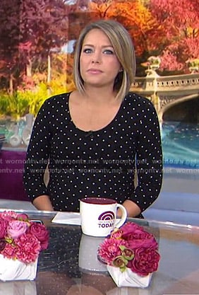 Dylan’s black polka dot maternity dress on Today
