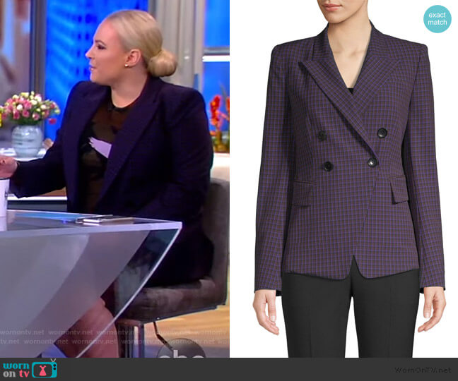 Elie Tahari Jezebel Plaid Blazer worn by Meghan McCain on The View