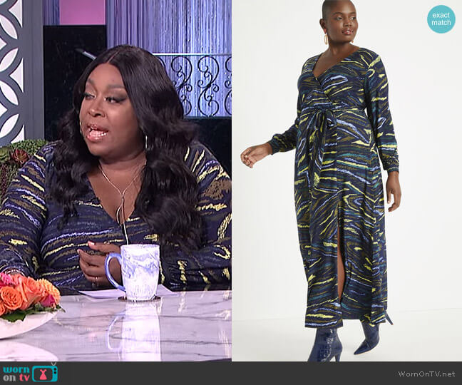 Eloquii Wrap Maxi Dress worn by Loni Love on The Real