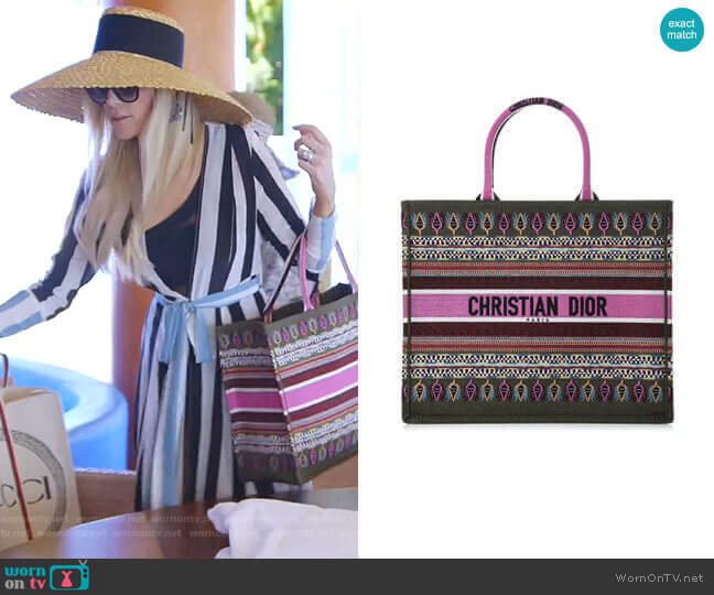 Christian Dior Embroidered Book Tote Bag worn by Kameron Westcott on The Real Housewives of Dallas