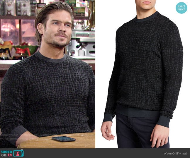 Emporio Armani Animal-Pattern Crewneck Sweater