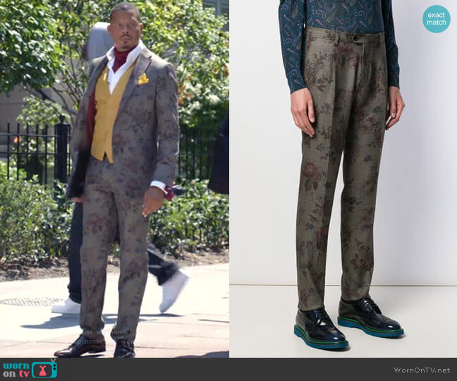 Etro Floral-Print Chinos worn by Lucious Lyon (Terrence Howard) on Empire
