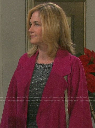 Eve’s pink suede coat on Days of our Lives