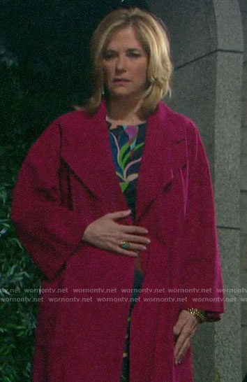 Eve’s pink suede coat on Days of our Lives