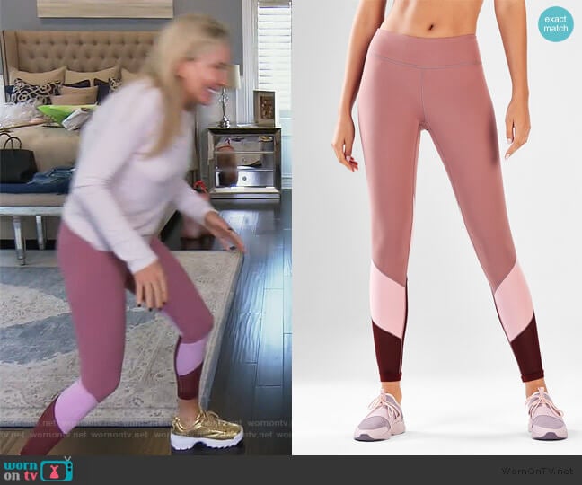 Fabletics Powerhold Colorblock Leggings worn by Shannon Beador on The Real Housewives of Orange County