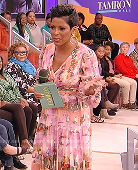Tamron Hall’s floral print midi dress on Tamron Hall Show