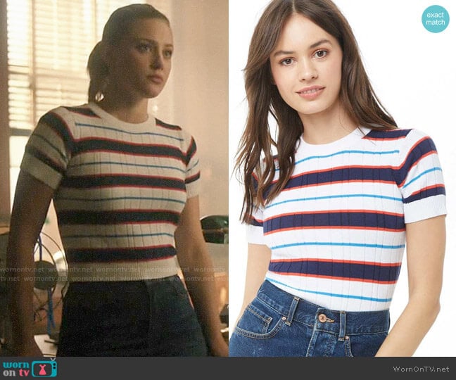 Forever 21 Striped Ribbed Top worn by Betty Cooper (Lili Reinhart) on Riverdale