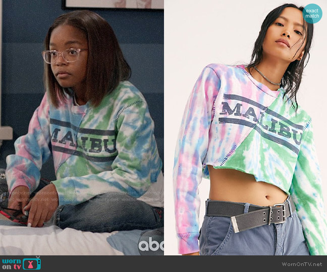 Riley Malibu Tie Dye Pullover worn by Diane Johnson (Marsai Martin) on Black-ish