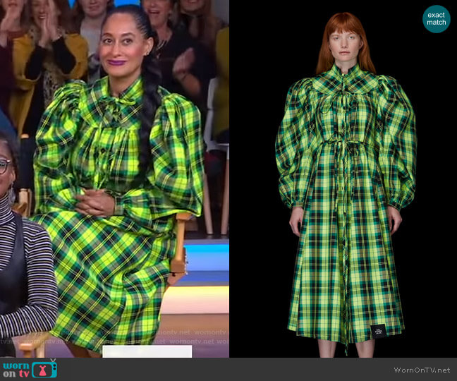 SR Studio Gathered Plaid Dress