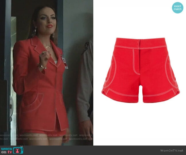 Genny Denim Shorts worn by Fallon Carrington (Elizabeth Gillies) on Dynasty