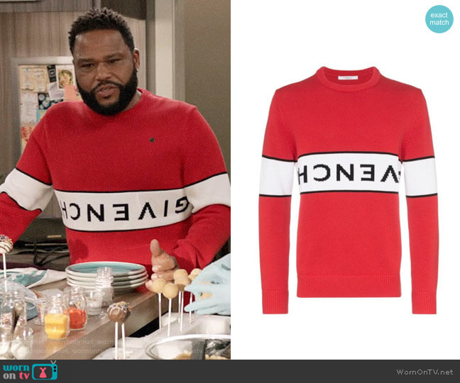 Givenchy Reverse Logo Sweater worn by Andre Johnson (Anthony Anderson) on Black-ish