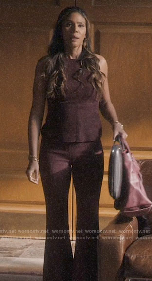 Grace’s burgundy suede top on Greenleaf