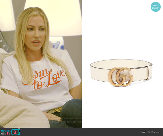 Gucci GG-logo Leather Belt worn by Stephanie Hollman on The Real Housewives of Dallas
