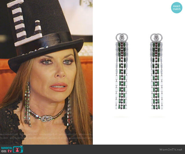 Gucci Crystal Web drop earrings worn by LeeAnne Locken on The Real Housewives of Dallas