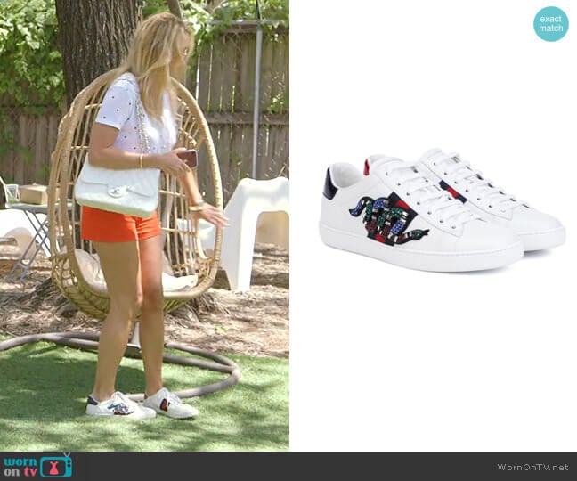 Gucci Ace Embroidered Sneaker worn by Kary Brittingham on The Real Housewives of Dallas