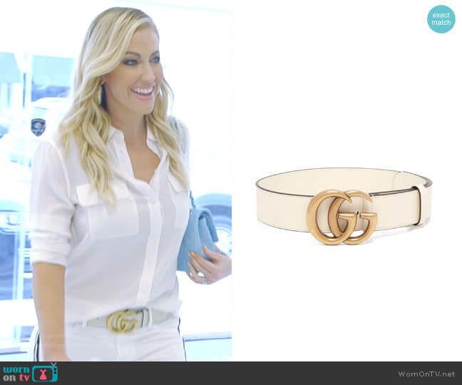 Gucci GG-logo Leather Belt worn by Stephanie Hollman on The Real Housewives of Dallas