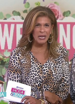 Hoda’s cheetah print v-neck top on Today