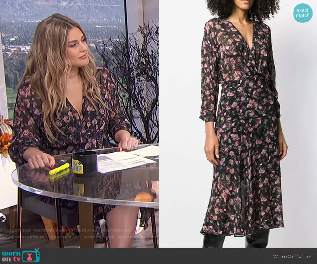 Iro Floral Flared Midi Dress worn by Carissa Loethen Culiner on E! News