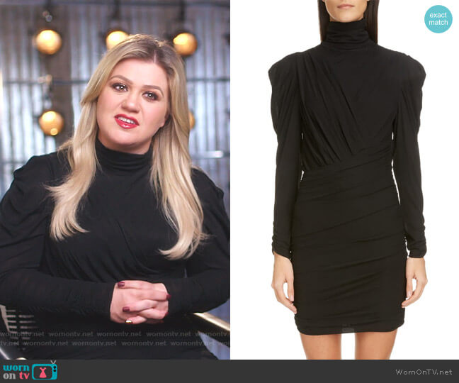 Isabel Marant Jisola Ruched Minidress worn by Kelly Clarkson on The Voice