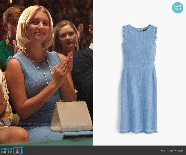 J. Crew Sheath Dress in Textured Tweed worn by Alice (Julia Schlaepfer) on The Politician
