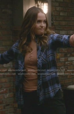 Jo’s blue plaid shirt on Greys Anatomy